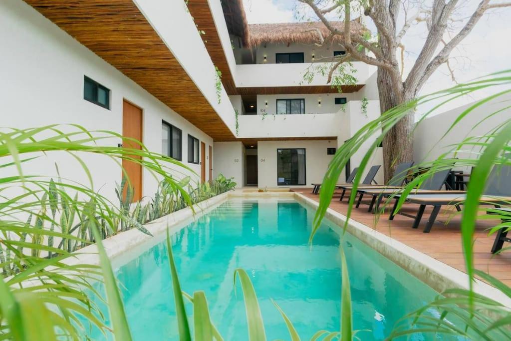 Cozy Apartment With Pool In Bacalar Center Екстер'єр фото